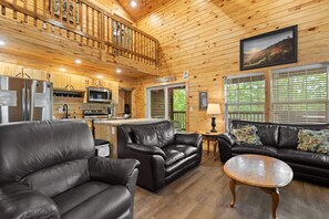 Smart-tv, een open haard en een dvd-speler