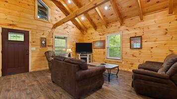 Una Smart TV, una chimenea, un reproductor de DVD