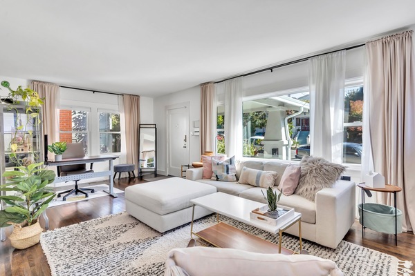 Living Room, sofa is size of twin bed