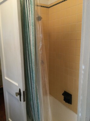 Ensemble douche/baignoire, sèche-cheveux, serviettes fournies, savon