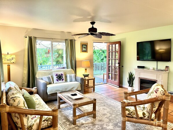 Smart-TV, peis og bøker