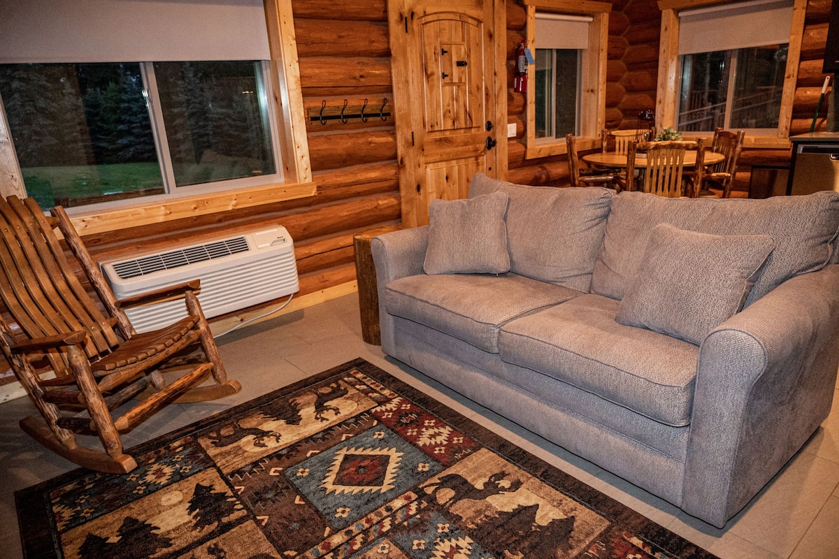 Cabane Luxe, 1 chambre, cuisine, vue jardin | Coin séjour