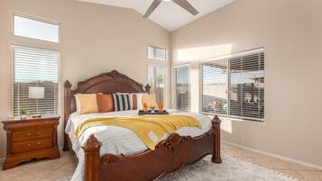 4 bedrooms, iron/ironing board, WiFi (free), bed sheets
