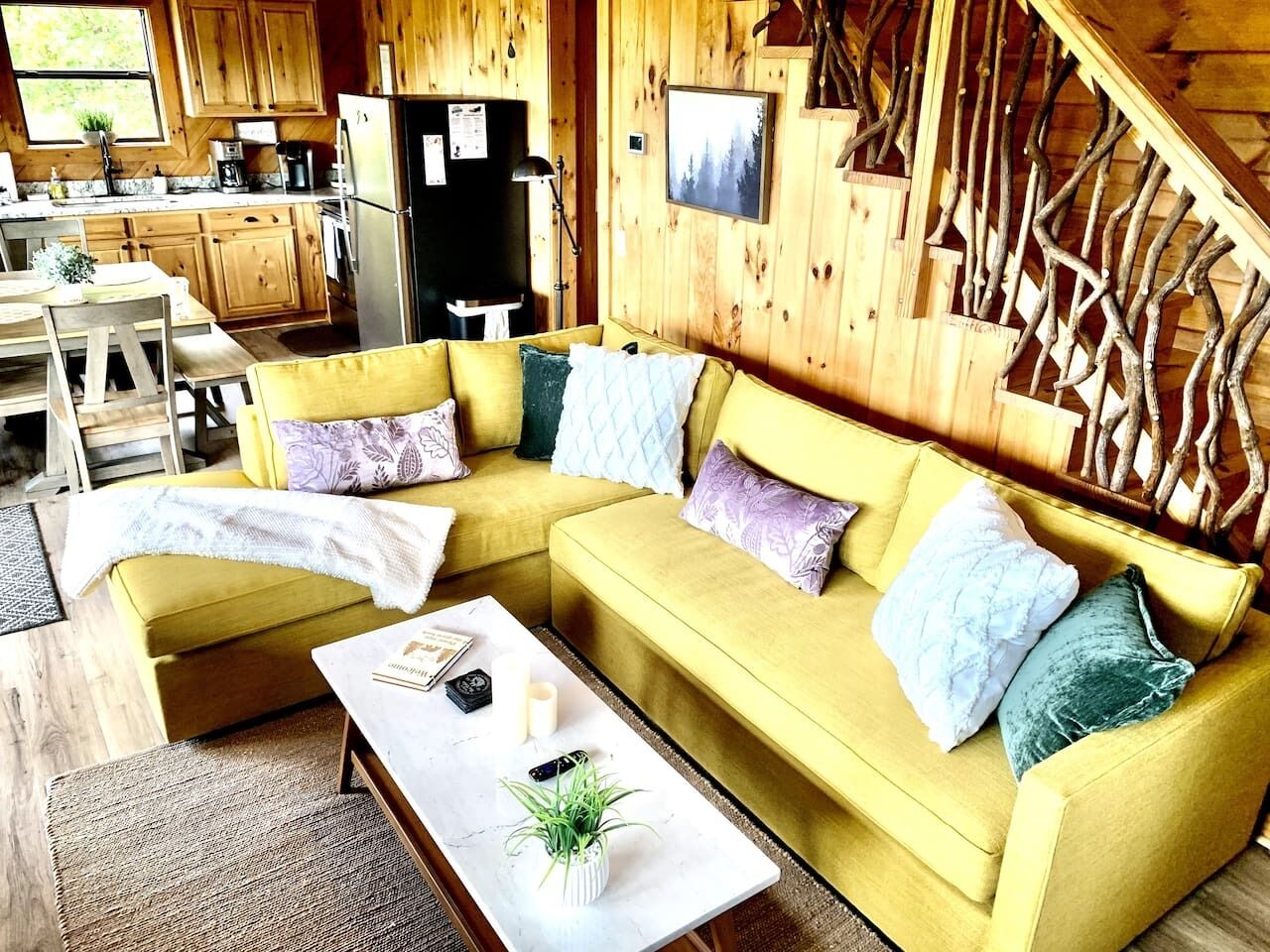 Smart TV, fireplace, video games, DVD player