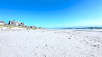 On the beach, beach towels