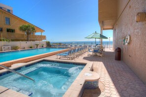 Pool - Winter Getaway Paradise! Beachfront Condo in Private Building. Heated Pool. Shopping, Restaurants. (Madeira Beach)