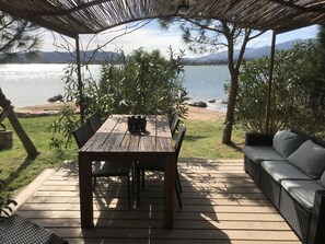 Villa, 2 Bedrooms, Beach View, Oceanfront | Terrace/patio - Maranatha Porto Vecchio (Porto-Vecchio)