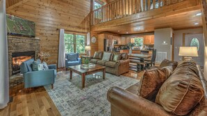 Cabin, 4 Bedrooms | Living room - Blueberry Bliss by Escape to Blue Ridge (Morganton)