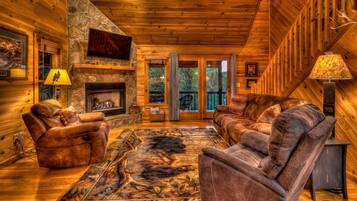 Chalet rustique, 3 chambres | Salle de séjour