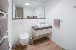 Dusche, Haartrockner, Handtücher