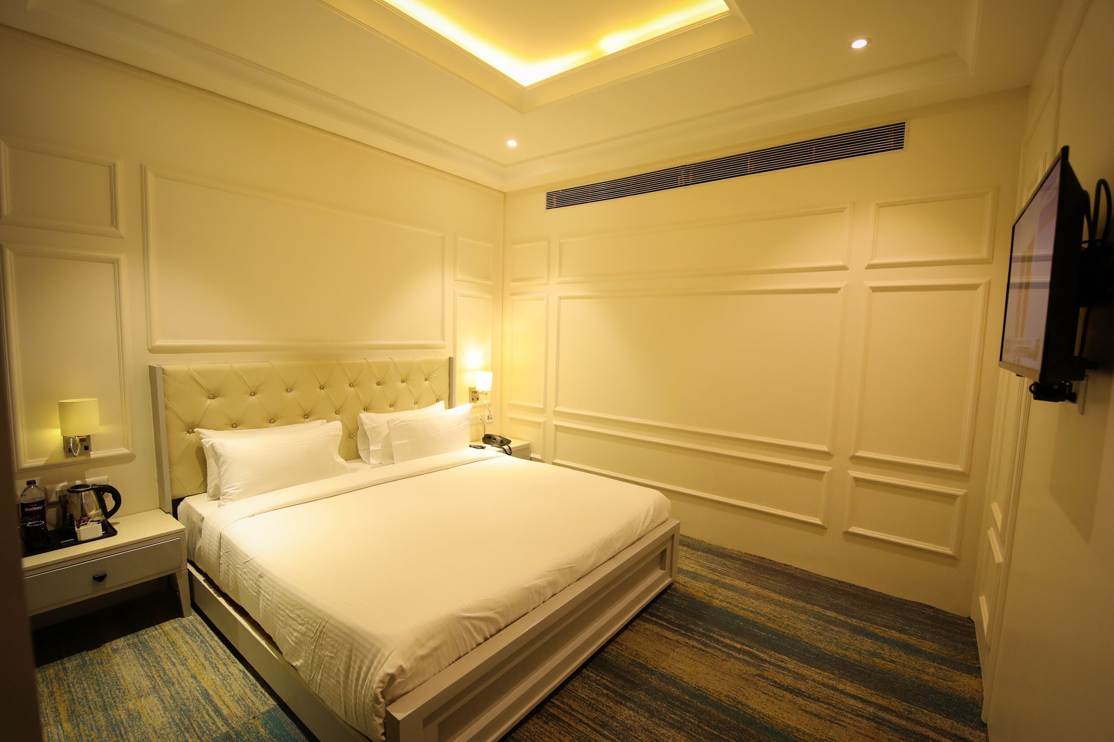 Premium bedding, down comforters, memory foam beds, minibar