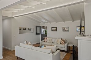 TV, caminetto, studio