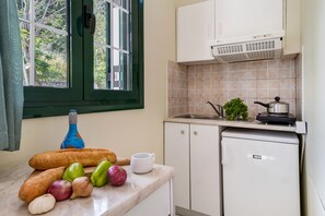 Fridge, microwave, stovetop, coffee/tea maker - Apartment "Nikoleta 1" with Sea View, Terrace & Wi-Fi (Lefkada)