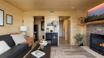 TV, fireplace, offices