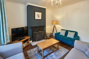 TV, fireplace, video games, DVD player