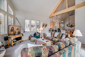 TV, fireplace, DVD player, table football