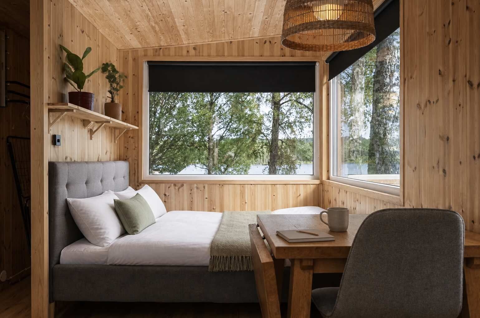 Master Cabin – lake-view bedroom; optional extra, booked separately