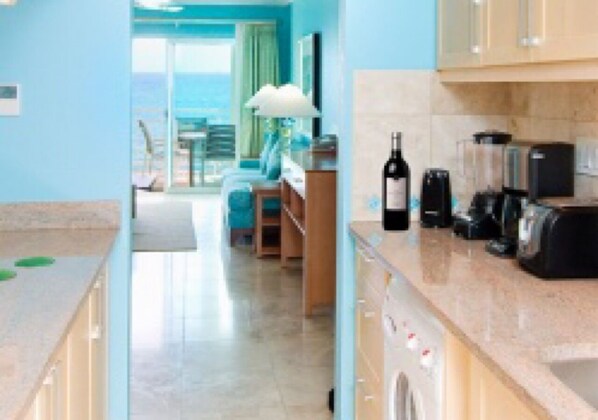 Fridge, microwave, dishwasher, blender