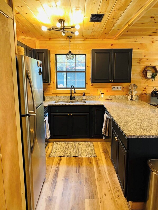 Fridge, oven, stovetop, dishwasher