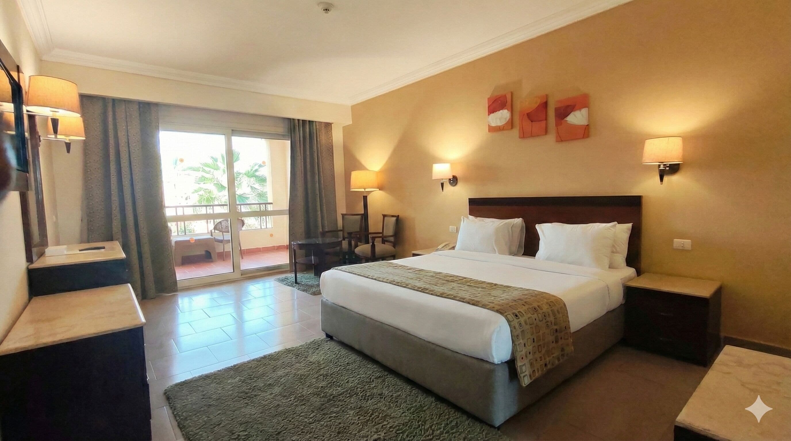 Chambre Double Deluxe, vue piscine | Literie hypoallergénique, couette en duvet d'oie, minibar