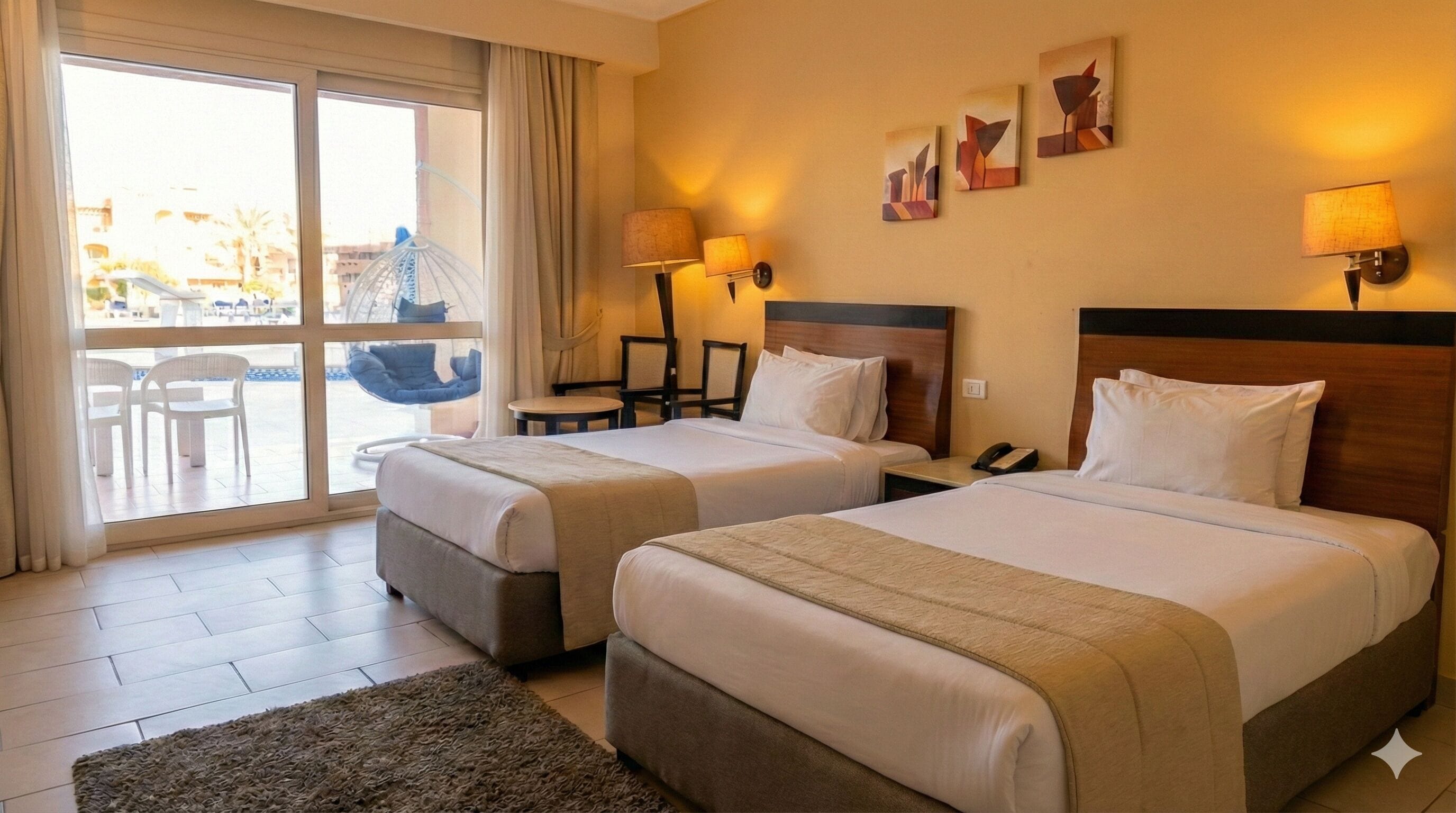 Lazy River Room 16+ | Literie hypoallergénique, couette en duvet d'oie, minibar