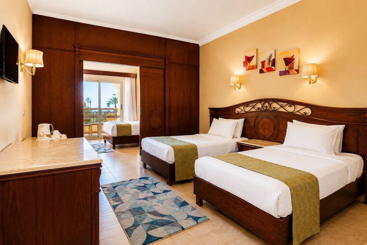 Family Partition | Hypo-allergenic bedding, down duvets, minibar, in-room safe