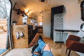 Interior - Fun Vintage Airstream with Heat, Hot Tub, and View (Laurelville)