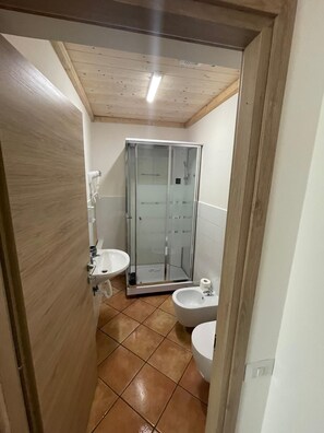 Ducha, secador de pelo, bidé y toallas