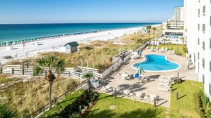 A resort with a pool, beach, and ocean view. - Spectacular Ocean/Beach Front Condo, Awesome view of Gulf- w/ Free Beach Service (Destin)