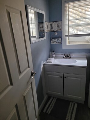 Shower, towels, soap, shampoo