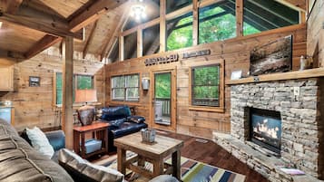 基础小屋 | 起居区 | 40-英寸液晶电视 (配备卫星频道)、电视