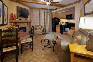 TV, fireplace, DVD player, offices