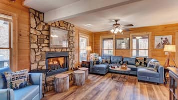 Smart TV, fireplace, video games, foosball