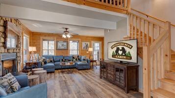 Smart TV, fireplace, video games, foosball