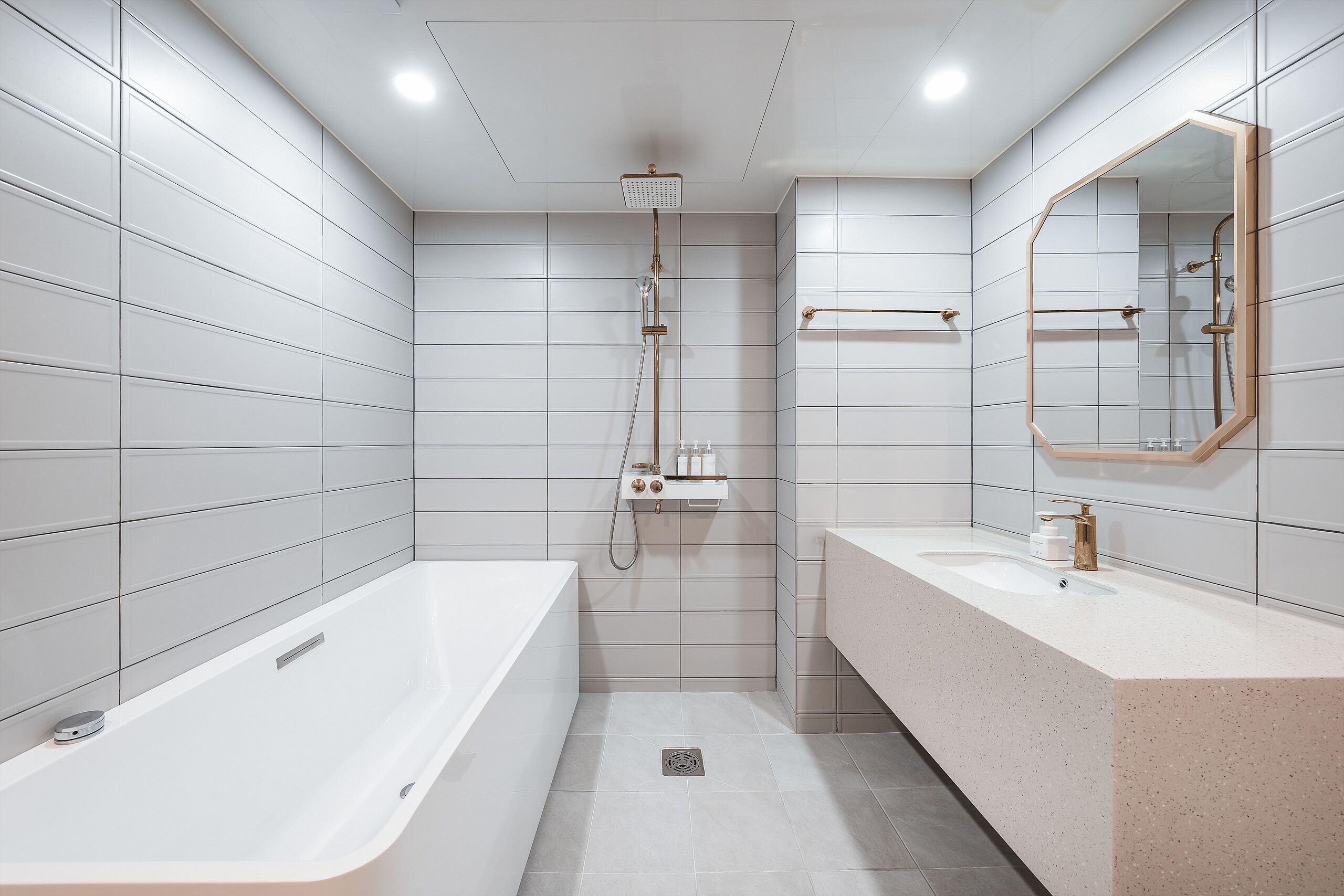 Premium Double Room | Bathroom | Separate tub and shower, free toiletries, hair dryer, bathrobes