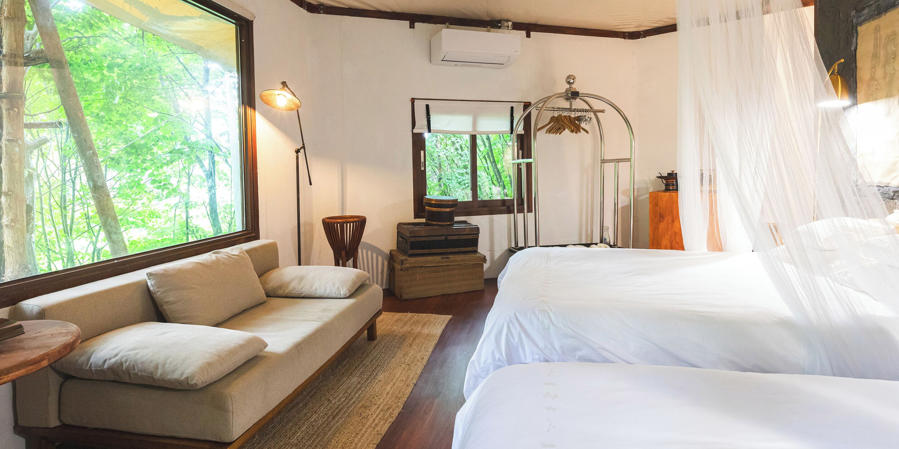 グランピング グリーンナイト 禁煙 | セーフティボックス (室内)、客室ごとに異なる装飾、客室ごとに異なるインテリア、WiFi (無料)