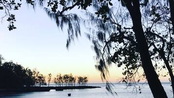 Private beach, white sand