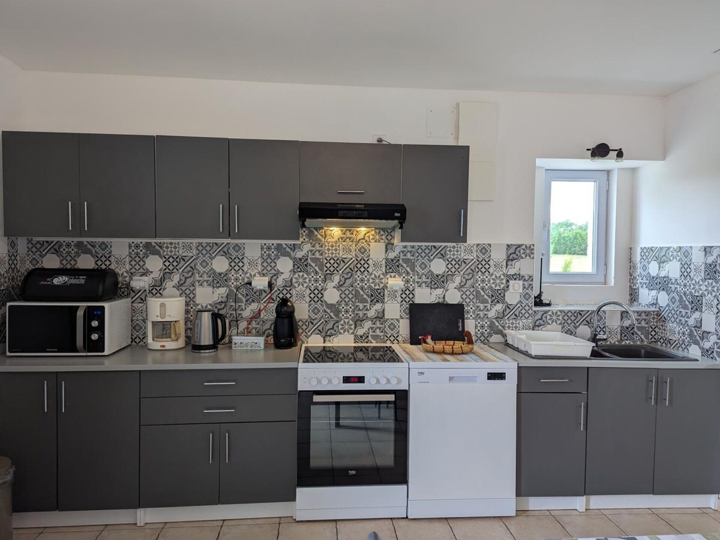 Fridge, microwave, dishwasher, freezer
