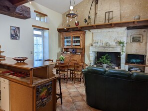 TV, fireplace, DVD player