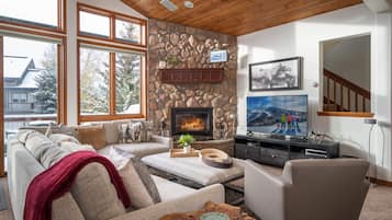 TV, fireplace, DVD player