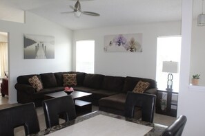 Smart TV, video-game console, DVD player, foosball