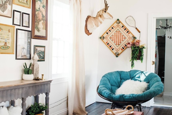 Come sink into our papasan chair!