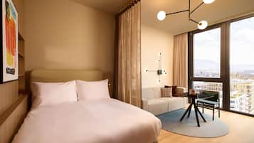 In-room safe, blackout curtains, soundproofing, iron/ironing board