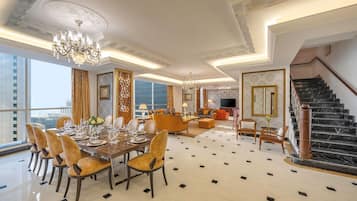 Penthouse, 3 Bedrooms (Duplex) | Living area | 42-inch LED TV with satellite channels