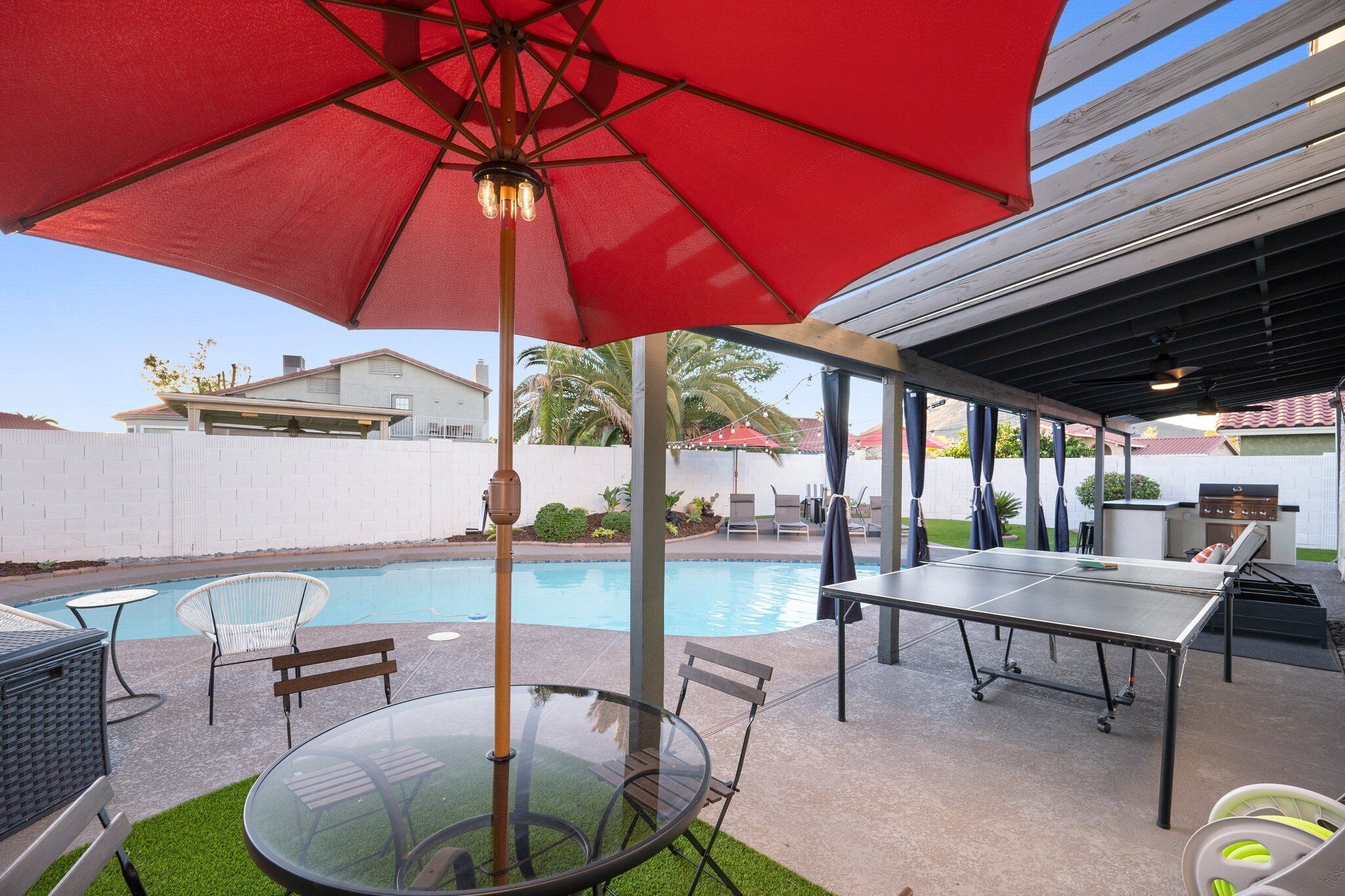 Outdoor breakfast nook seats four
