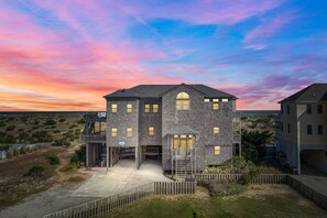 Exterior - Oceanfront Home in Salvo with Private Pool, Hot Tub, and Theater Room (Salvo)