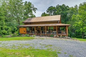 Exterior - Stunning Creekside Cosby Cabin w/ Deck + Fire Pit! (Cosby)