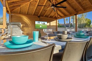 Outdoor dining - Backyard Paradise w/ Hot Tub & Heated Pool ! (Scottsdale)