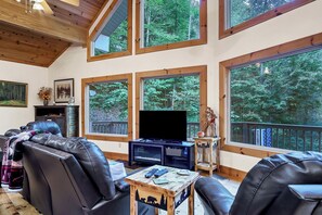 TV, fireplace - This Charming home offers seclusion for the perfect get away ! (Townsend)