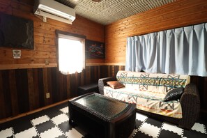 Family Villa, 2 Double Beds | 1 bedroom, down comforters, free minibar, desk - Glamping Village LEAF (Mashiki)